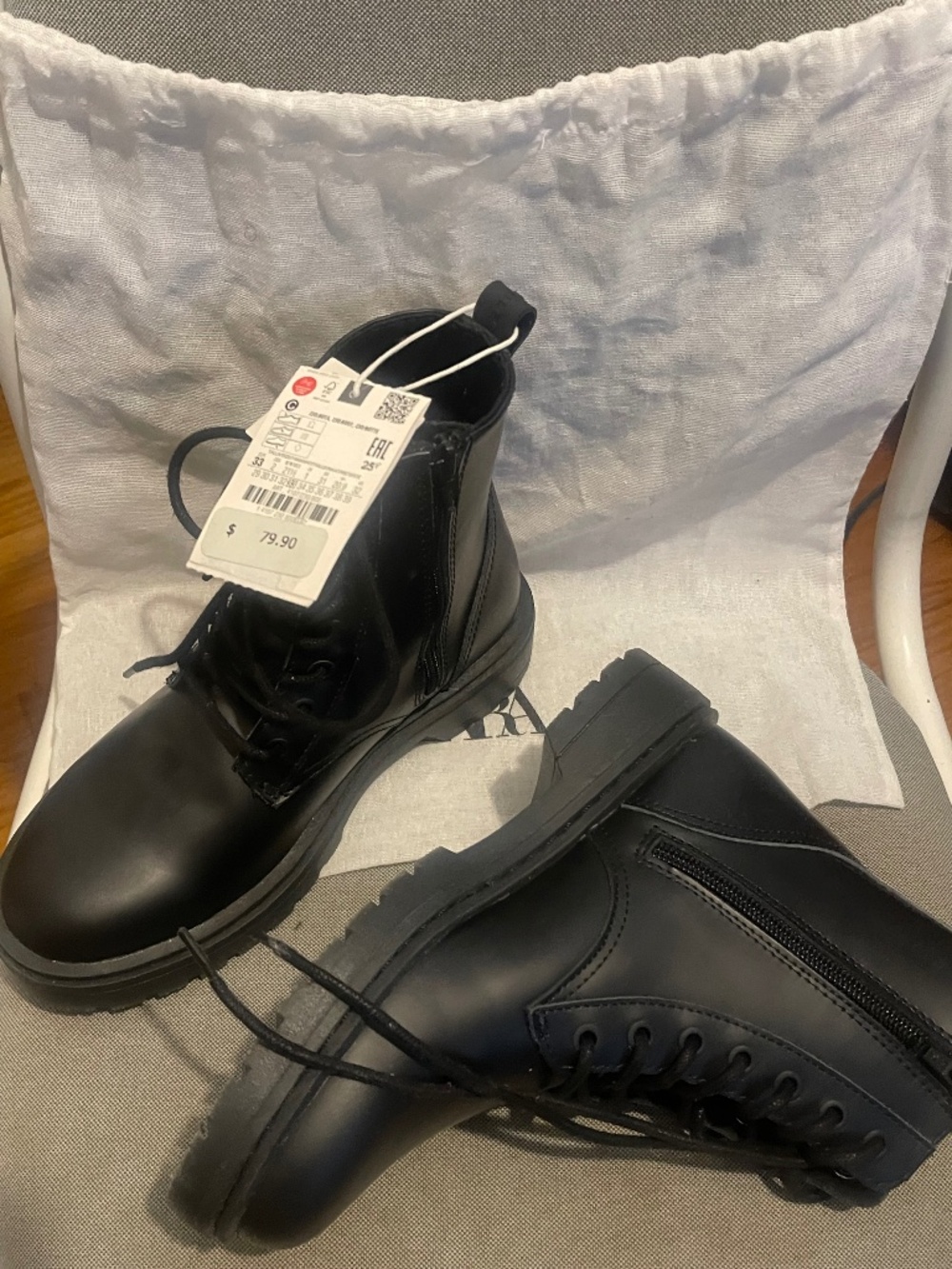 Zara boys black boots